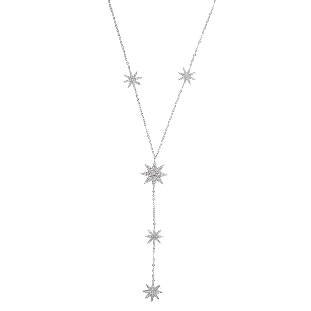 Y-Halskette - Stern-Dekolleté-Kette für Damen Silber