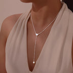 Y-Kette – Schmetterlings-Design für Damen, Silber
