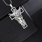 Halskette und Anhänger Kreuz des Heiligen Benedikt Jesus Stil E