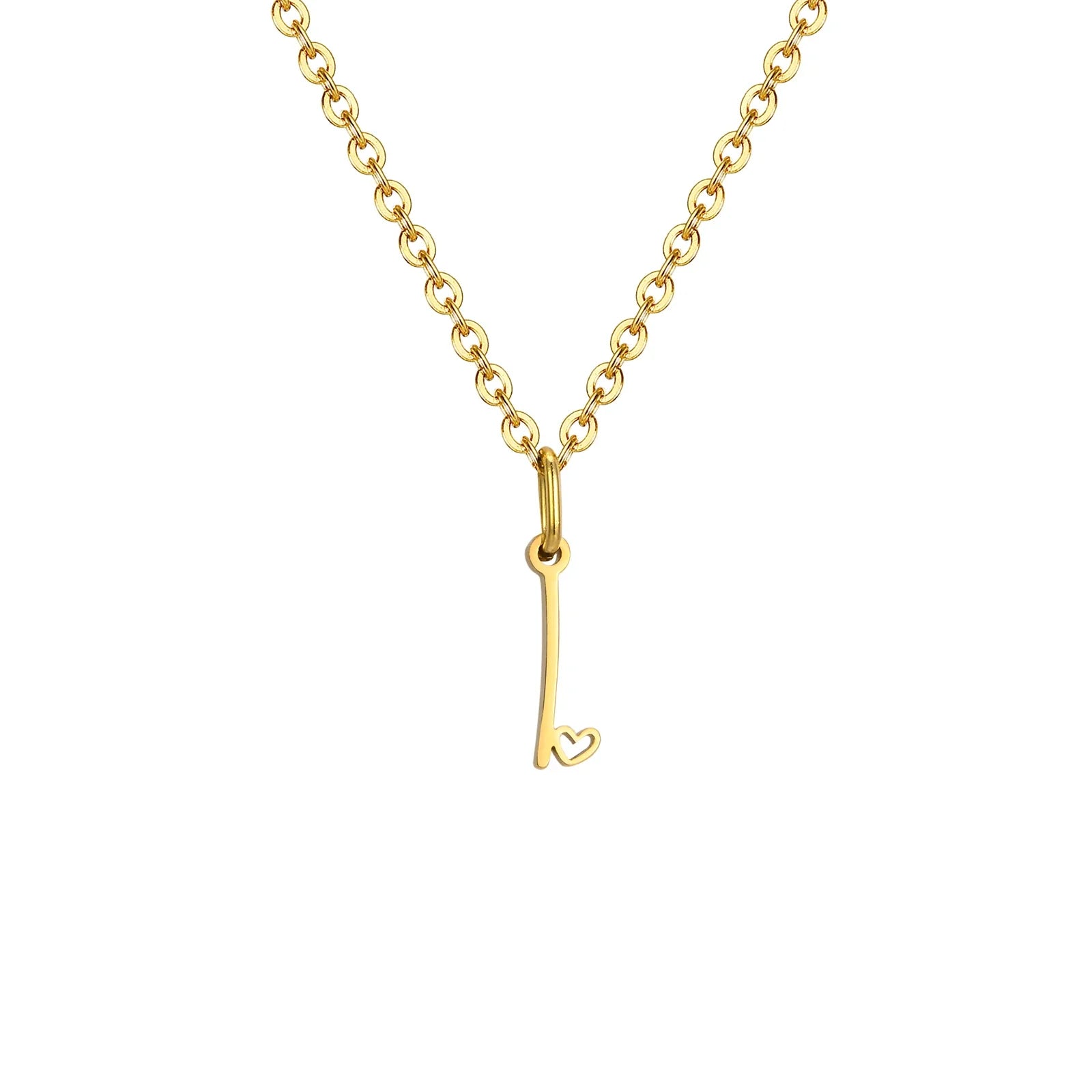 Damen-Halskette mit Buchstaben-Anhänger Initiale und Herz i