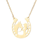 Hufeisen Halskette Anhänger Hufeisen Glücksbringer Silber