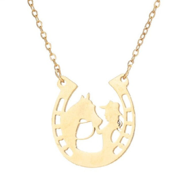 Hufeisen Halskette Anhänger Hufeisen Glücksbringer Silber