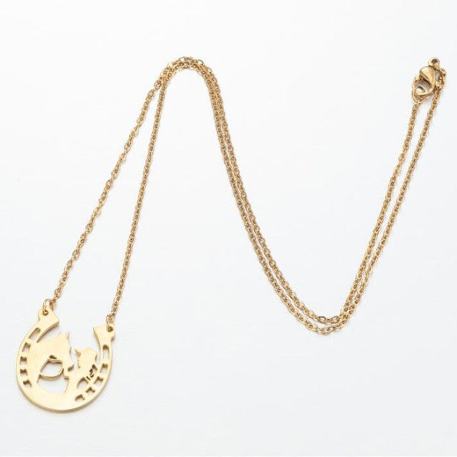 Hufeisen Halskette Anhänger Hufeisen Glücksbringer Silber