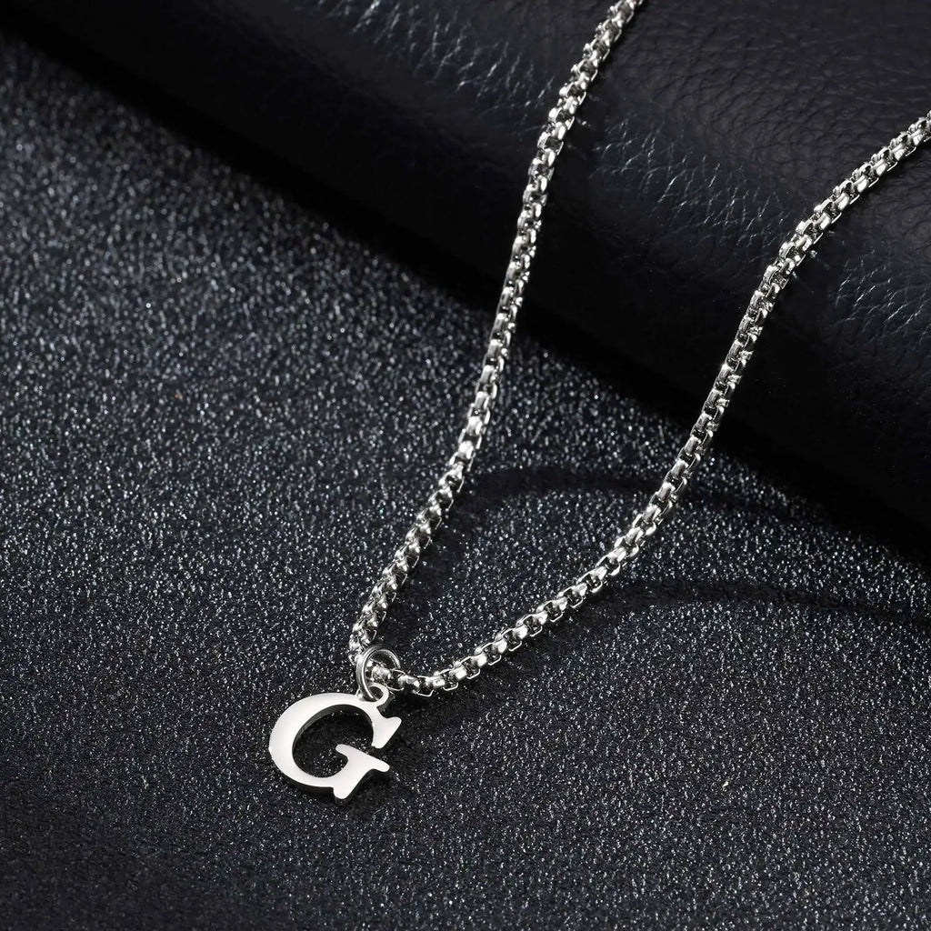 Herren-Halskette mit Initialen-Anhänger G