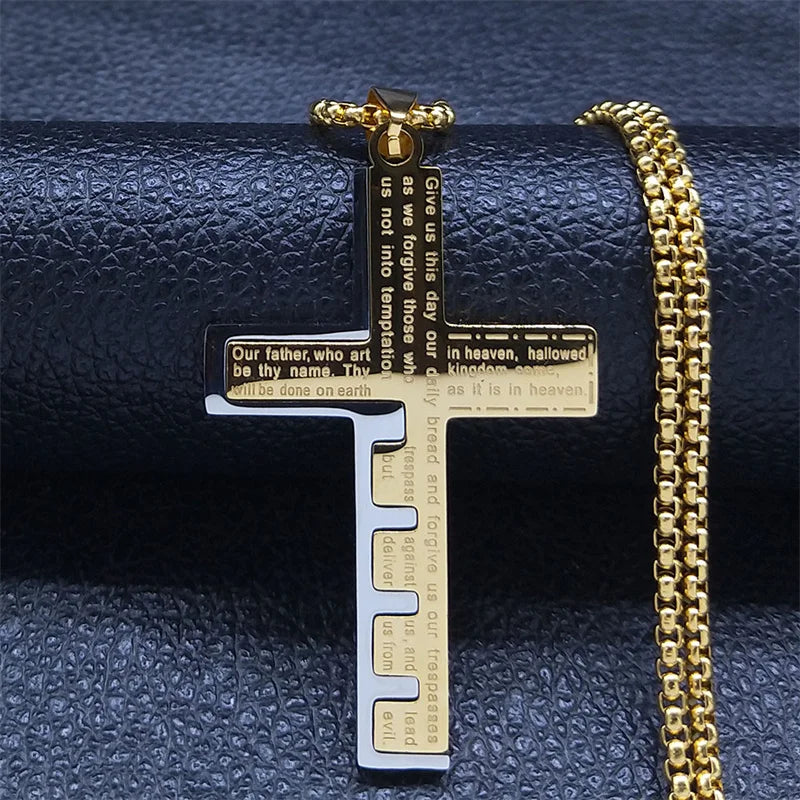 Halskette & Anhänger Kreuz Herren Christlich gold