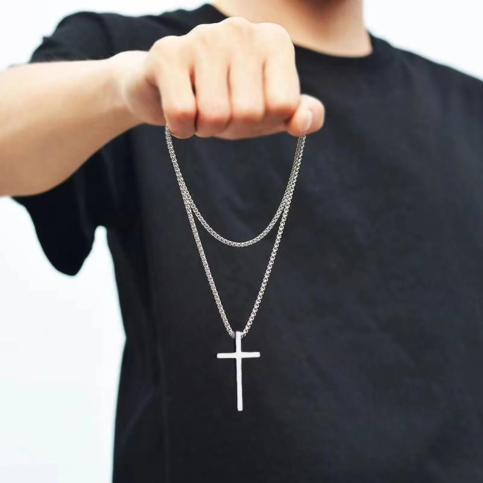 Halskette & Anhänger Herren Kreuz Silber