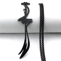 Schwarze Halskette mit <span data-glossary-id="pendant">Anhänger</span> Schwert von Ali Zulfikar arabisch islamisch muslimisch