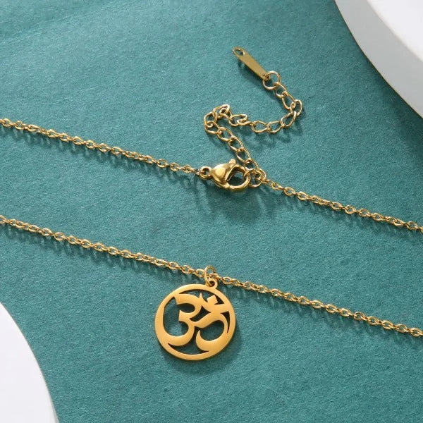 Buddhistische Om Halskette Gold