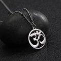 Buddhistische Om Halskette Silber