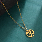 Buddhistische Om Halskette Gold