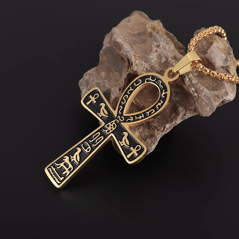Halskette Anhänger Amulett Ankh Kreuz Ägypten Gold Stil 1