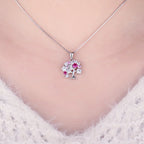 Halskette mit Lebensbaum-Anhänger und Steinen für Damen