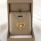 Halskette mit Anhänger, drehendes Herz und Blume, Anti-Stress