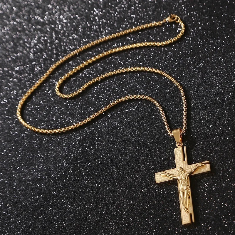 Halskette & Anhänger Kreuz Herren Jesus Kreuz Gold