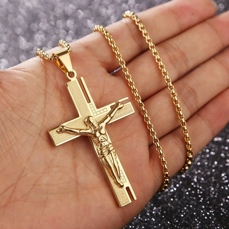 Halskette & Anhänger Kreuz Herren Jesus Kreuz Gold