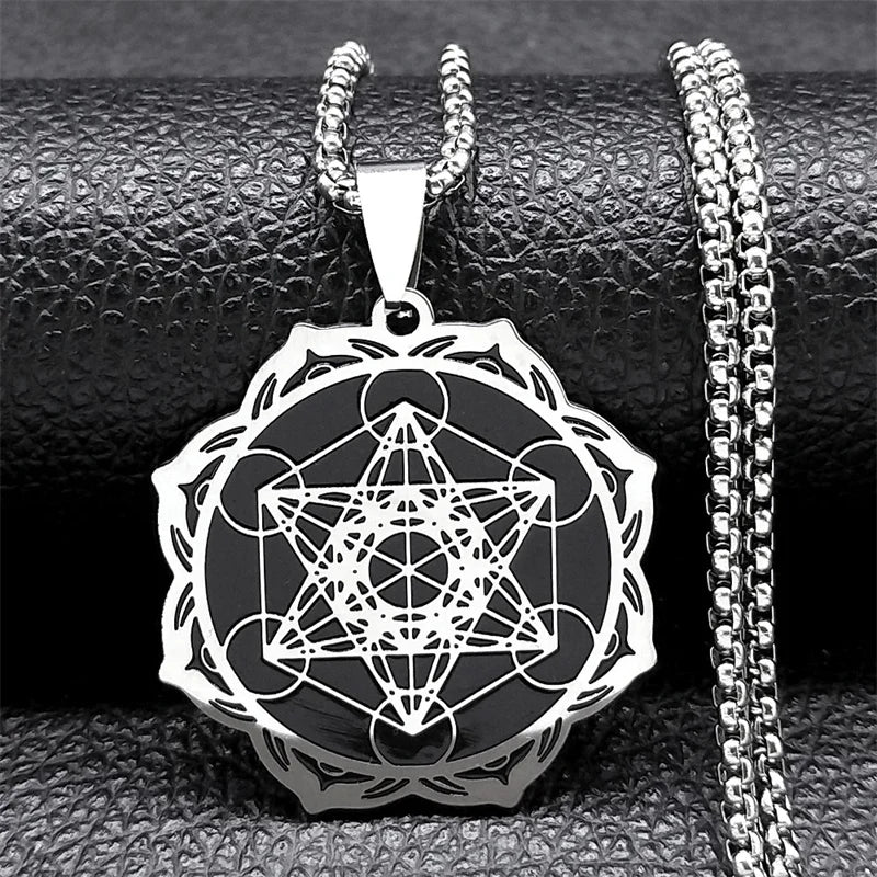 Metatron Würfel Anhänger Halskette für Herren oder Damen