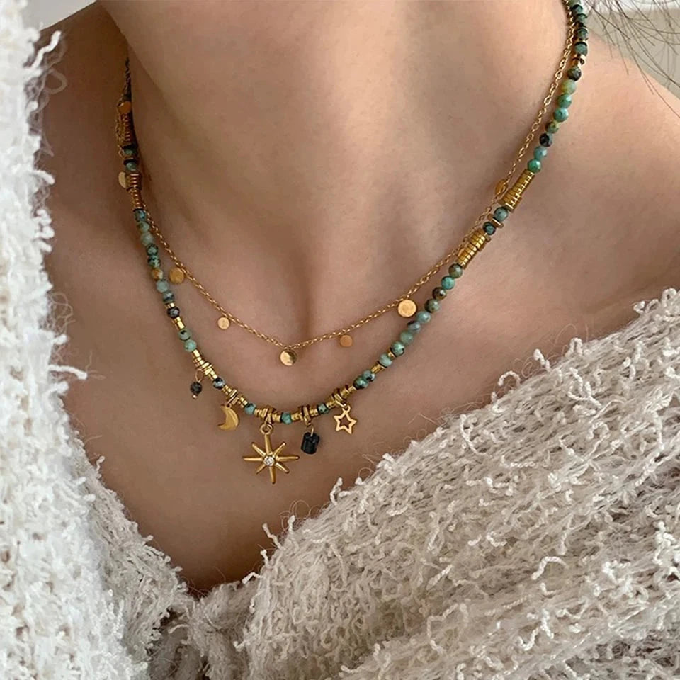 Boho-Stil Sternanhänger Halskette