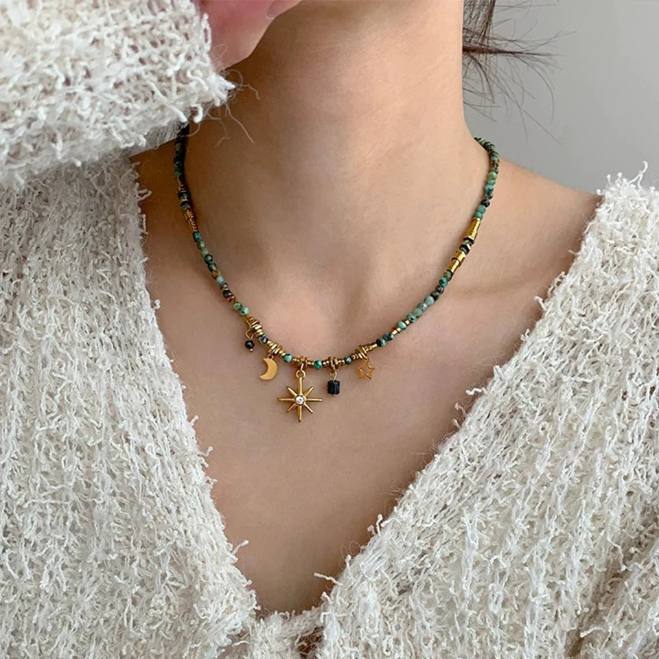 Boho-Stil Sternanhänger Halskette