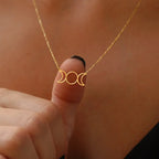 Halskette Anhänger Frau Dreifachmond Hexerei Wicca