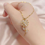 Halskette Anhänger drehbare Sonnenblume Anti-Stress gold