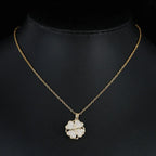 Halskette Anhänger Blume aus drehbarem Zirkon Anti-Stress gold