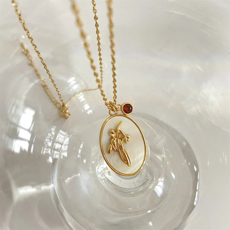 Anhänger Halskette Blume Sternzeichen