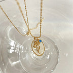 Anhänger Halskette Blume Sternzeichen