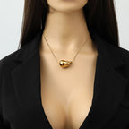 Wassertröpfchen-Anhänger Halskette Gold Stil 2