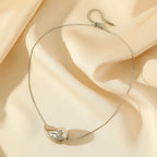 Wassertröpfchen-Anhänger Halskette Silber Stil 2