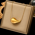 Wassertröpfchen-Anhänger Halskette Gold Stil 2

