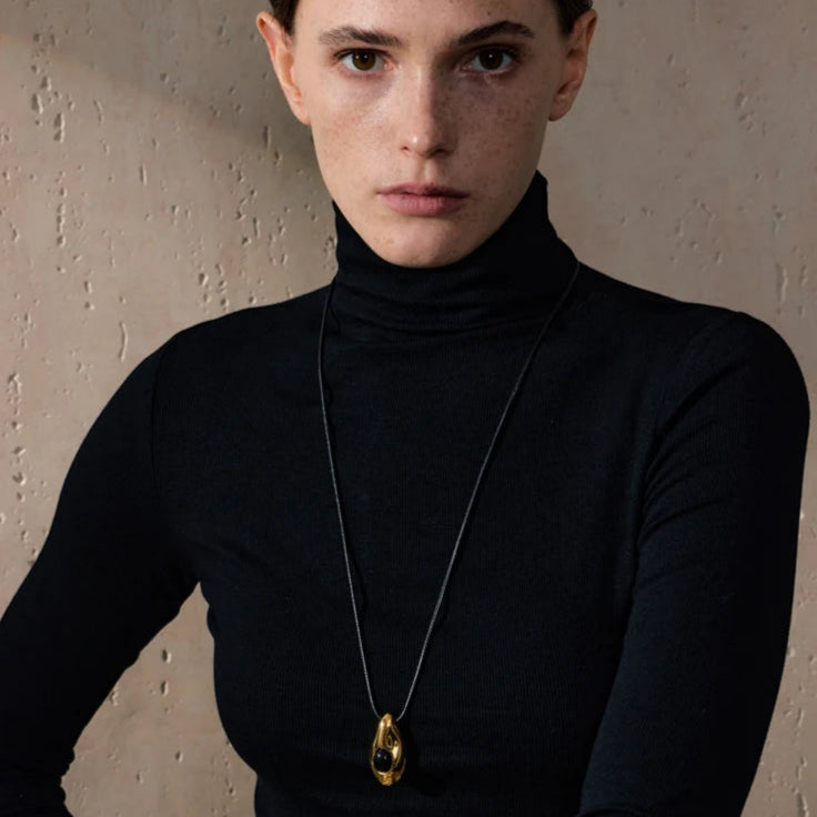 Wasserfall-Anhänger-Halskette im Boho-Stil Gold