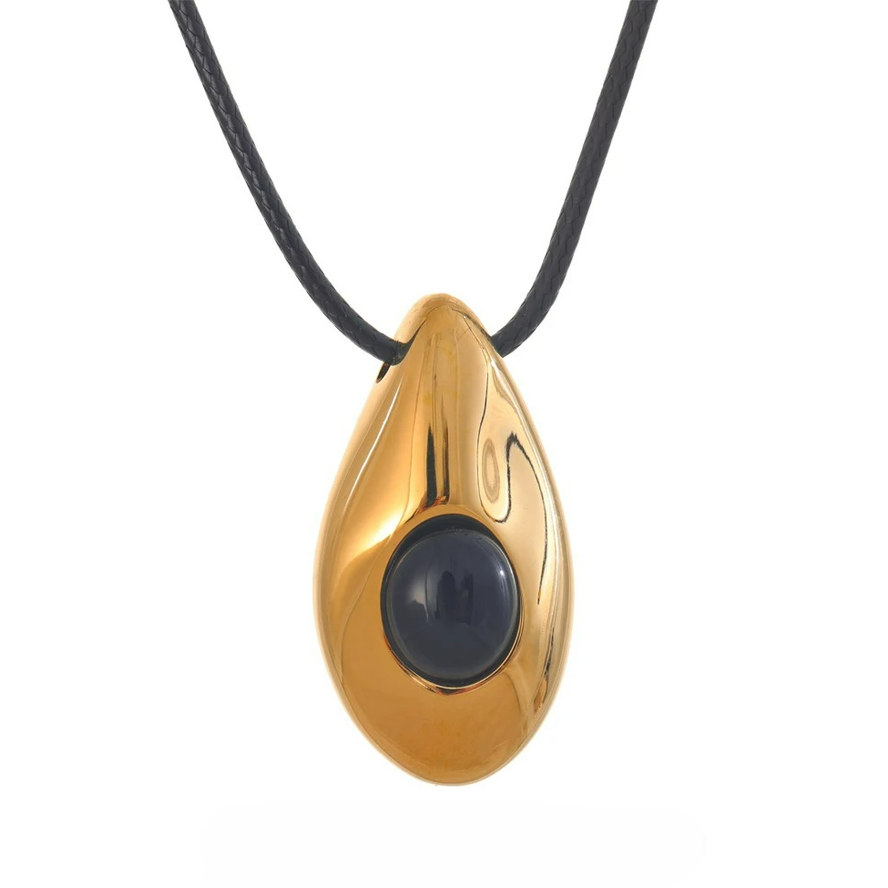 Wasserfall-Anhänger-Halskette im Boho-Stil Gold