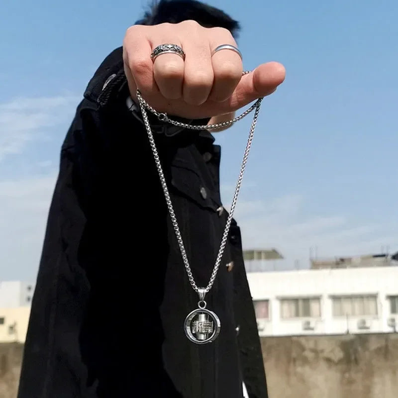 Drehender Anti-Stress Herrenanhänger Halskette