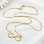 Halskette mit Anhänger Unendlichkeit Herz und Zirkonia Gold