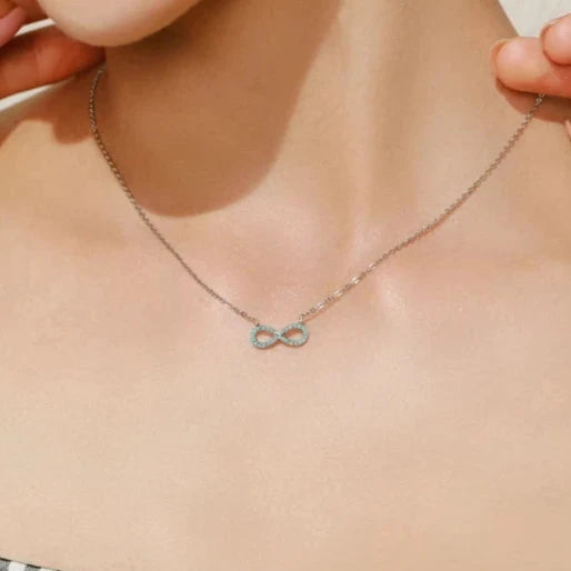 Unendlichkeit Anhänger Halskette Türkis