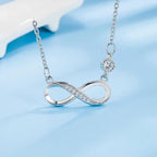 Unendlichkeit Zirkonia Anhänger Halskette für Damen Silber