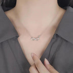 Unendlichkeit Zirkonia Anhänger Halskette für Damen Silber