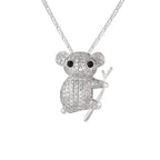 Koala-Halskette Steine Silber