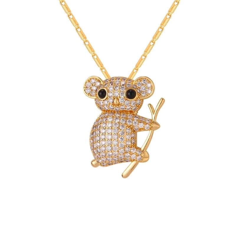 Koala-Halskette Steine Gold