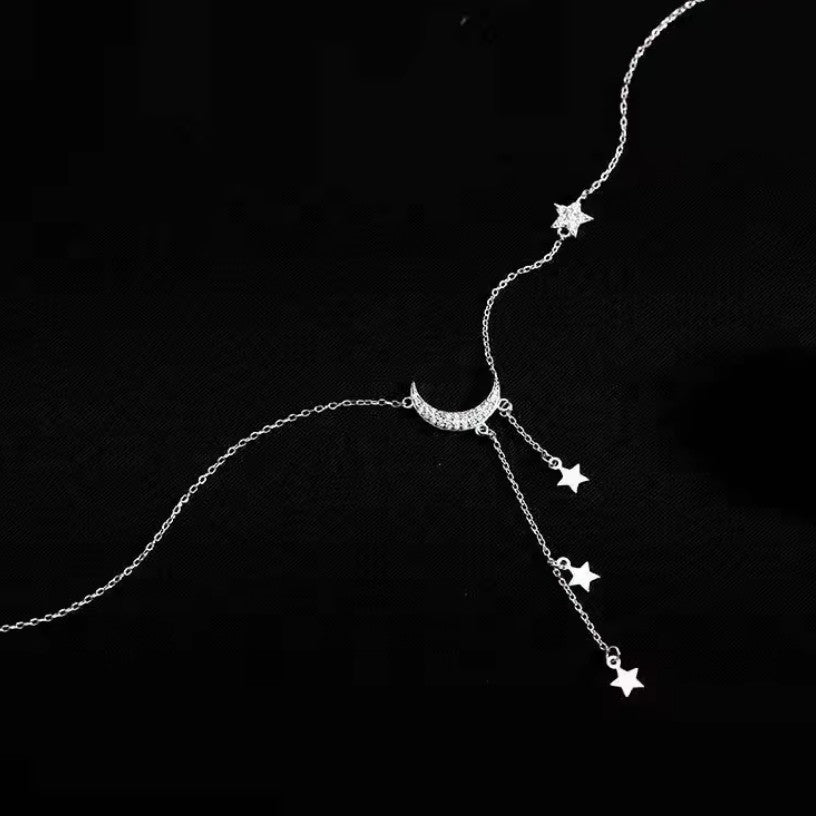 Halskette Anhänger Mond Stern Gestirne Damen 