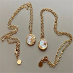 Halskette Anhänger Mond oder Sonne Rund