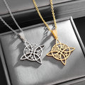 Halskette Anhänger Hexenknoten Wicca Schutz gold
