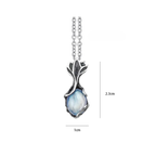 Vintage Mondstein Anhänger Halskette a