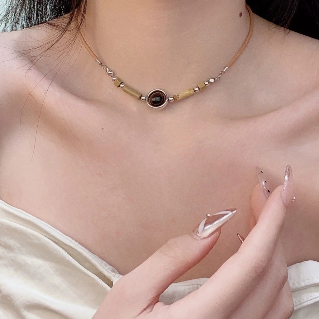 Halskette Choker Anhänger Tigerauge