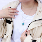 Drehbarer Kompass-Anhänger Halskette Windrose