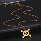 Halskette Anhänger Totenkopf Gold