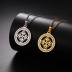 Wicca-Kettenanhänger Hexenknoten Schutzamulett für Frauen Gold