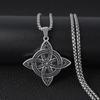 Wiccan Anhänger Kette Hexenknoten Schutz silber