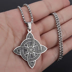 Wiccan Anhänger Kette Hexenknoten Schutz silber