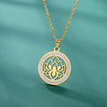Zen Damen Halskette Anhänger Lotusblume gold